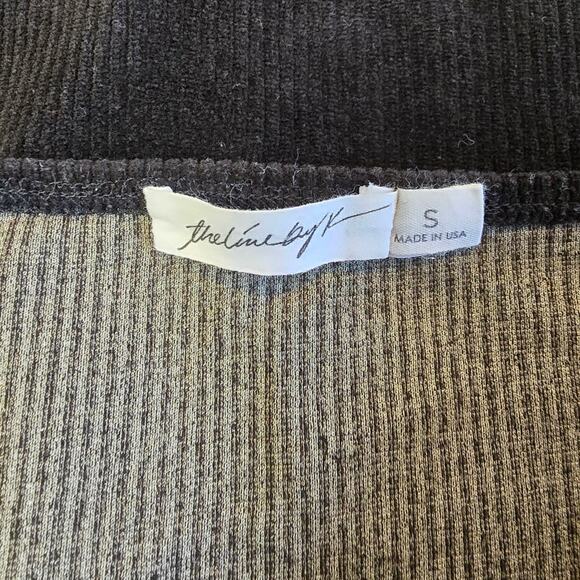 The Line by K Black Halter Mini Dress Sz S Ribbed Knit Bodycon Minimalist - Picture 3 of 3